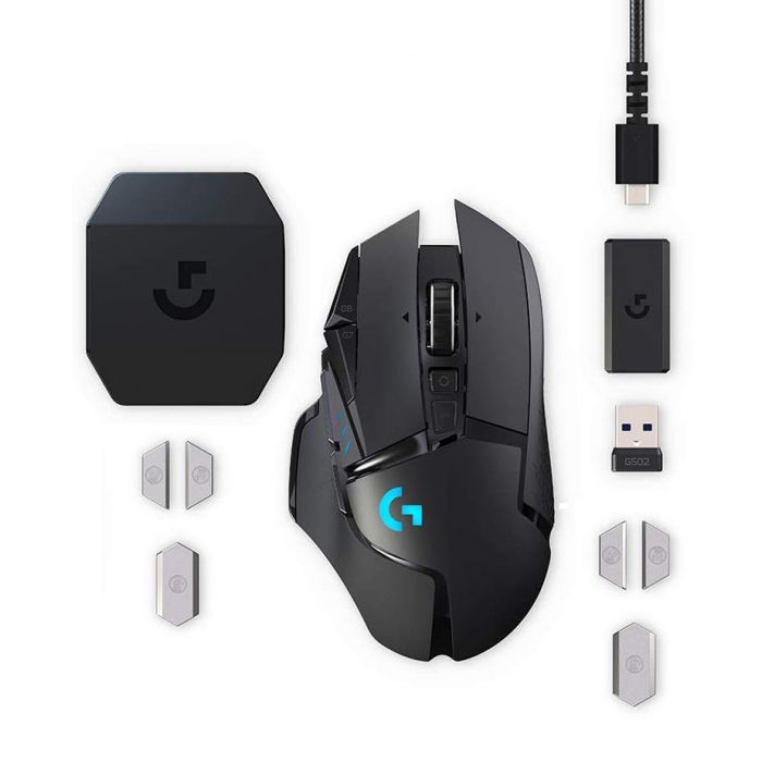 Logitech-G502-Lightspeed-Wired-Wireless-gaming-mouse-ماوس-لاجیتک-G502-Lightspeed-دوگانه-با-سیم-و-بی-سیم-مشکی-مشکی