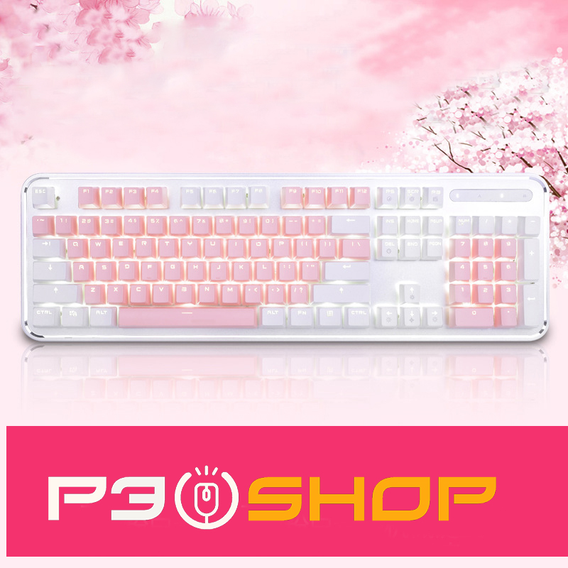 Royal Kludge RK960 white pink girl keyboard
