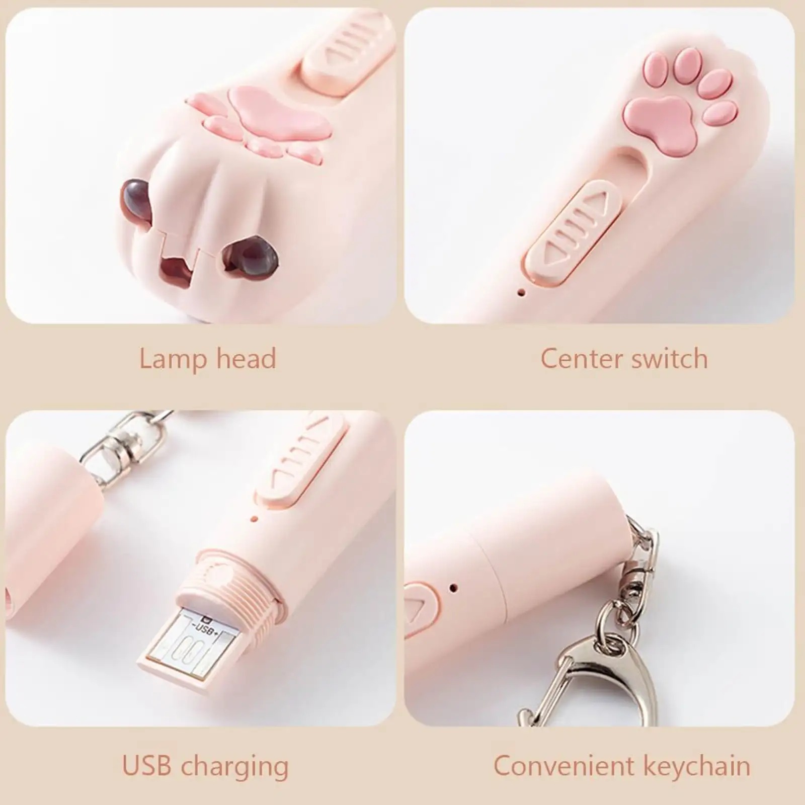 imgi_103_1-cat-toy-usb-laser-pointer-five-modes-portable-claw-water-original-imah7e7hucyzutq4 درگاه usb لیزر طرح دار گربه مدل پنجه رنگ صورتی
